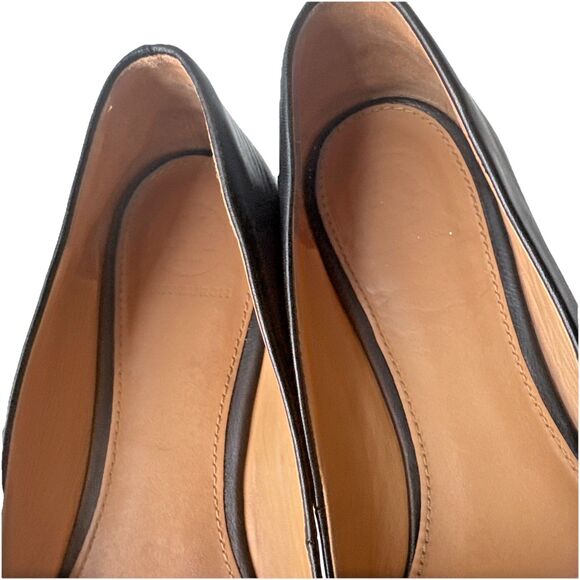 Tory Burch Claire Size 8.5 Black Nappa Leather Gold Tone Ballet Flats - Picture 8 of 12